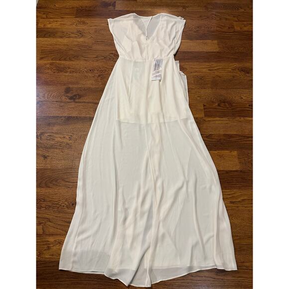BCBG MaxAzria Women's Ruffle Cascade Maxi Dress Ivory Size 2 NWT Evening Gown - Picture 4 of 12